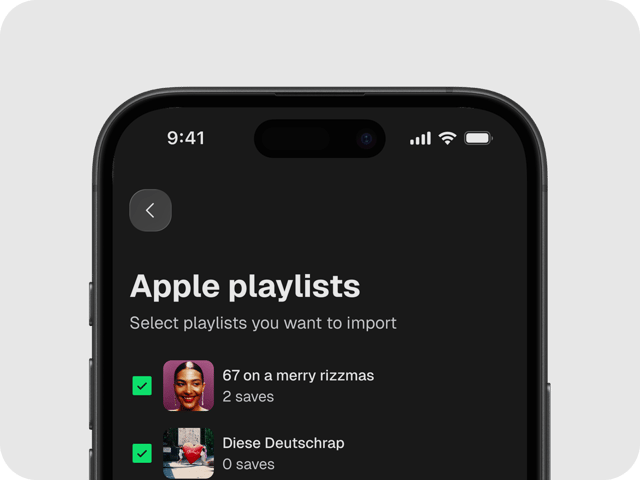 Apple playlists interface